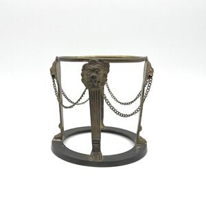 Lion Head Decor Stand Pedestal Display Chain‎ Accent Vintage Style